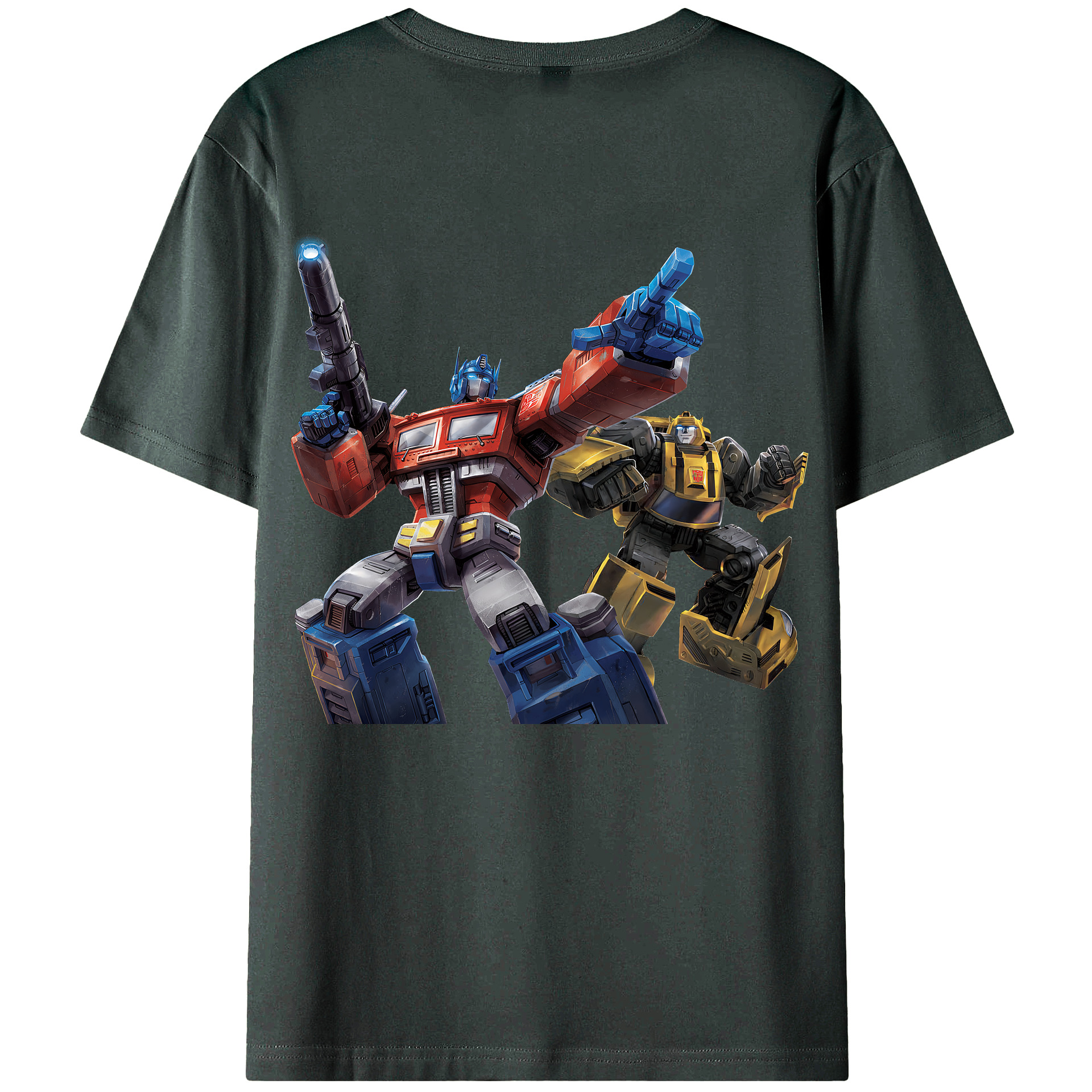 （画像用） Transformers トランスフォーマー 綿100％ メンズ半袖Tシャツ（バックプリント） 通気性